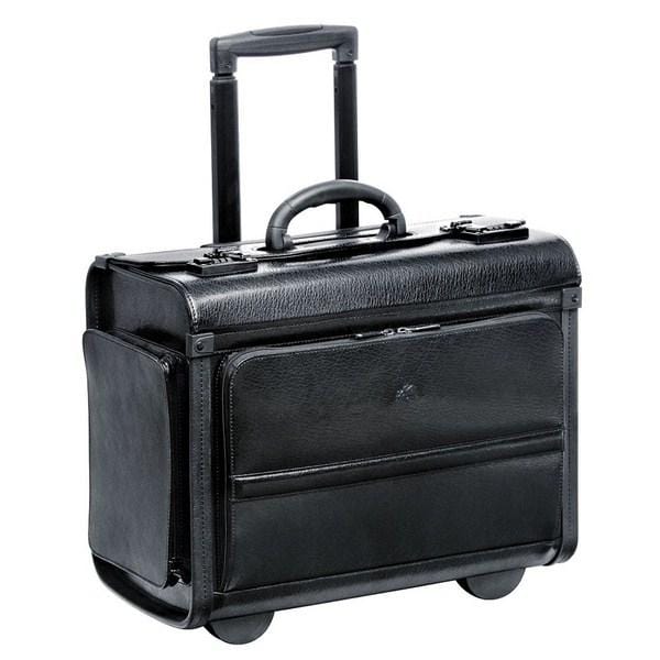 Mancini Business Collection Wheeled Leather Catalog Case Luggage City