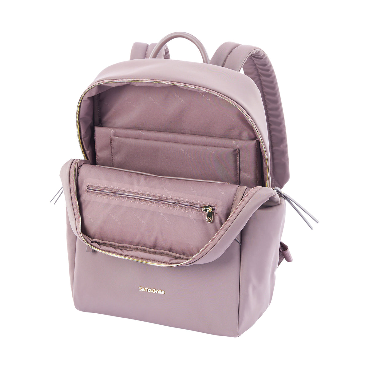 Samsonite Nylon Backpack, Laptop (15.6), Zippered Pockets  Pink/Gray EUC Samsonite Gray Laptop Backpacks for sale | eBay main image 3