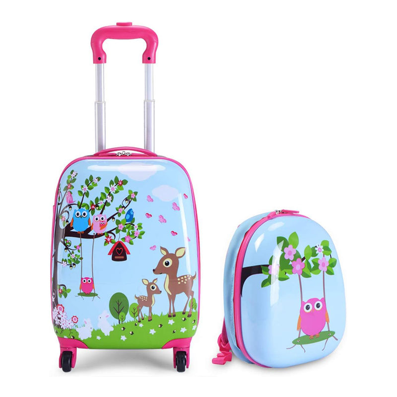 Kids Travel Backpack 12" with Carry on Rolling Spinner Wheels Suitcase 16’’ Set