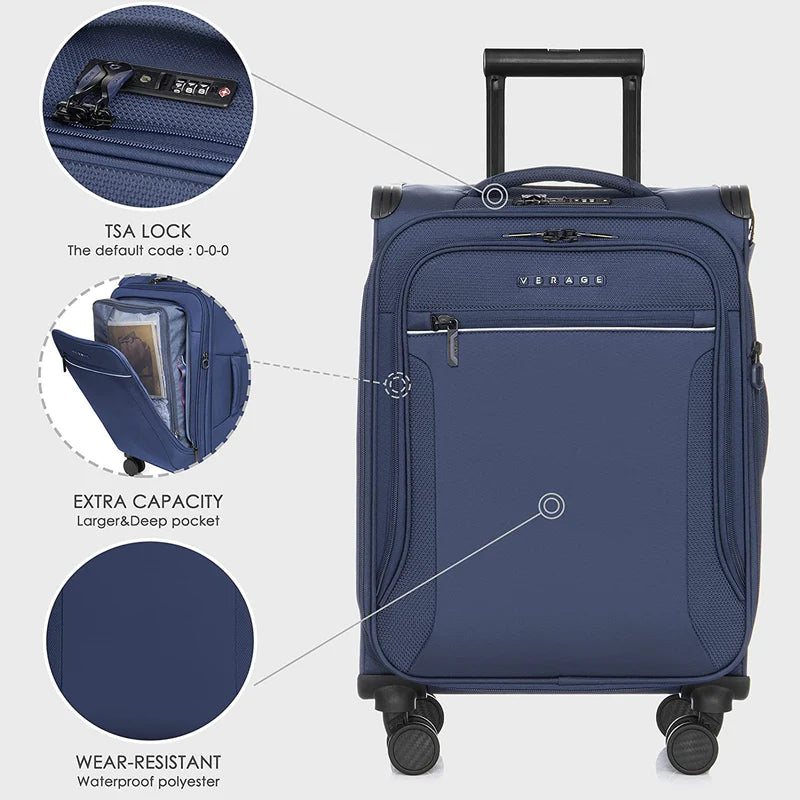 Verage Toledo III Anti-Bacterial Softside Luggage 19" Carry-on