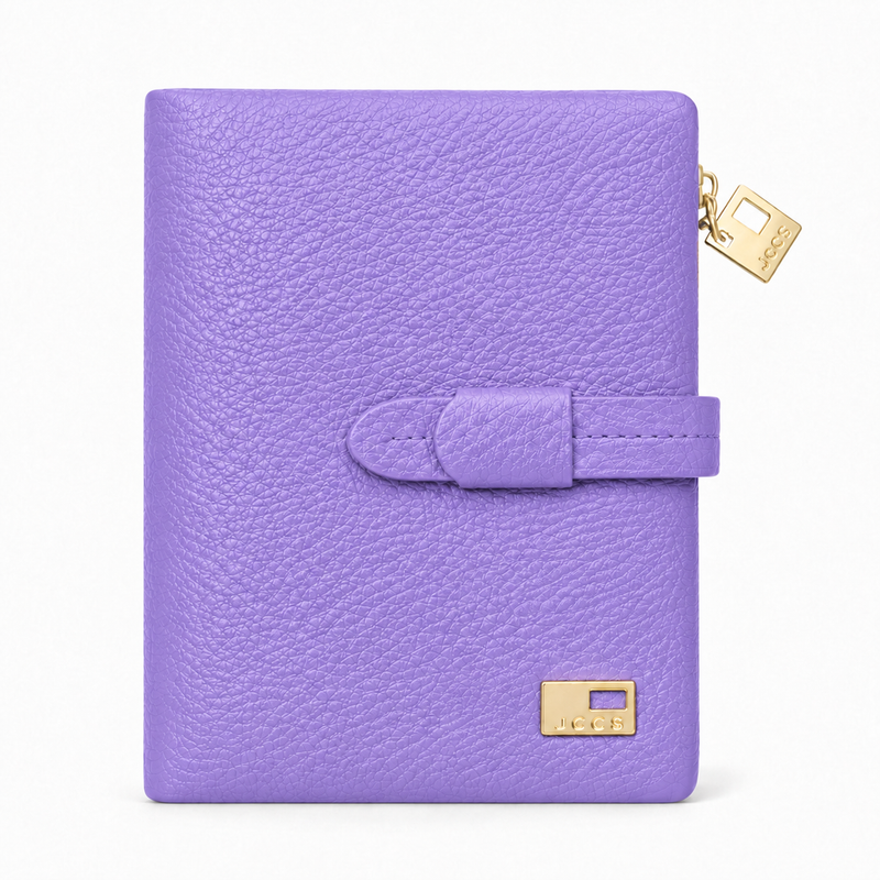JCCS Women's Genuine Leather Long Bifold Wallet with Central Zip Coin