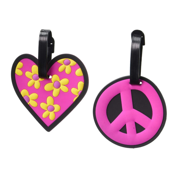 Mia Toro Peace & Love 2 Piece Rubber Luggage Tag