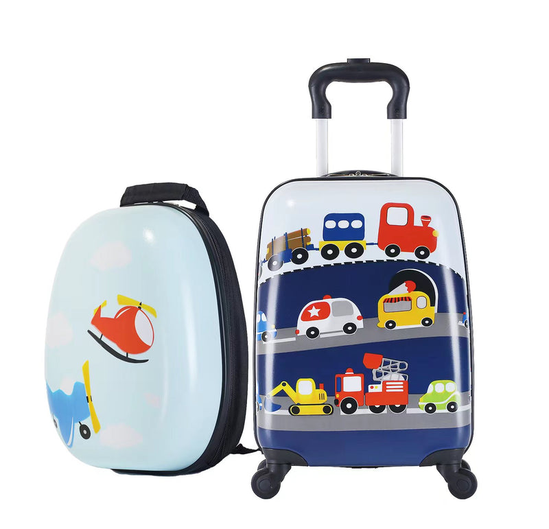 Kids Travel Backpack 12" with Carry on Rolling Spinner Wheels Suitcase 16’’ Set