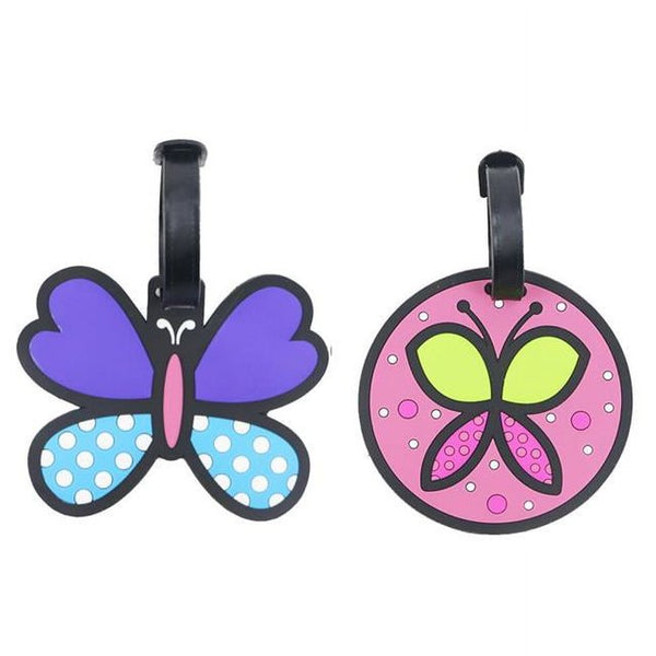 Mia Toro Butterflies 2 Piece Rubber Luggage Tag