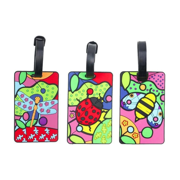 Mia Toro Pop Bugs 3-Piece Rubber Luggage Tags