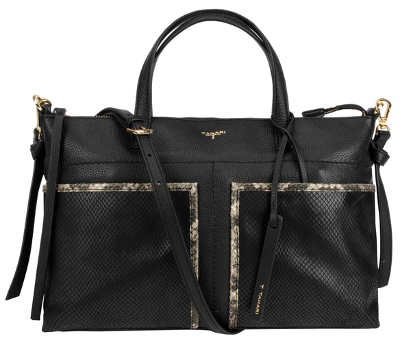 Tahari Skyler Large Satchel Leather Handbag
